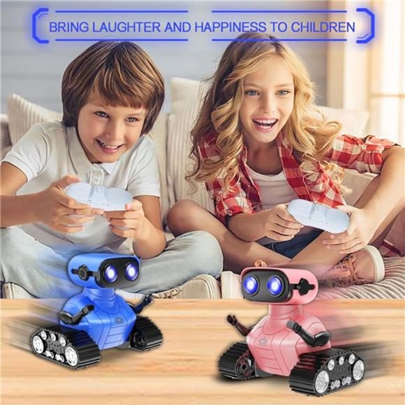 Rechargeable Remote Control Robot Toys with Music and LED Eyes (Blue) For Kids - Picture 5 of 6